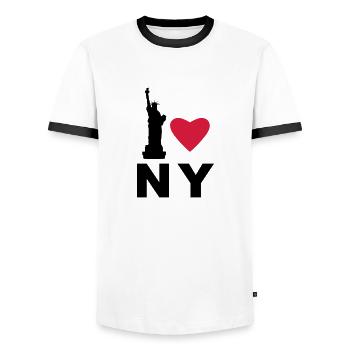 Ich liebe new york - Männer Kontrast-T-Shirt - Weiß/Schwarz - Vorne - AI Model Female 172 light (172cm) & AI Model Male 178 dark (178cm)