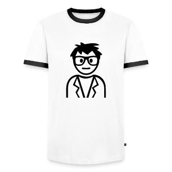 Nerd - T-shirt contrasté Homme - blanc/noir - Devant - AI Model Female 172 light (172cm) & AI Model Male 178 dark (178cm)