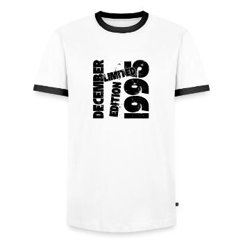 DECEMBRE 1995 LIMITED EDITION - T-shirt contrasté Homme - blanc/noir - Devant - AI Model Female 172 light (172cm) & AI Model Male 178 dark (178cm)