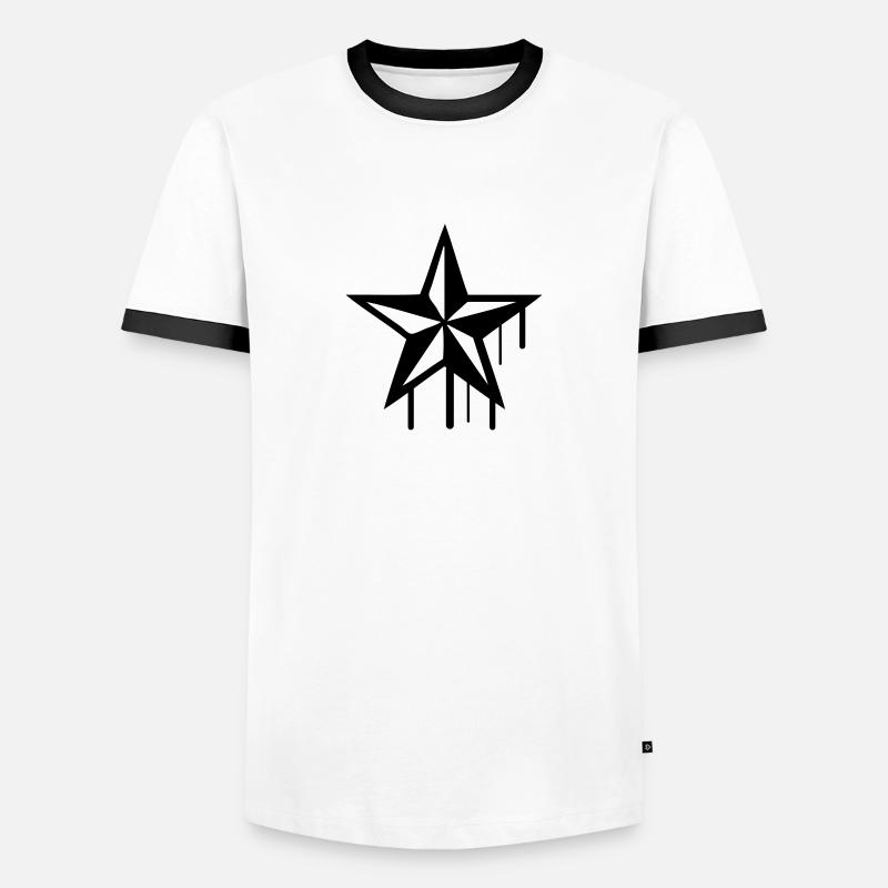 nautic_star - Men's Ringer Shirt - white/black
