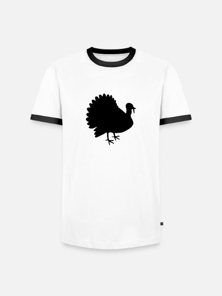 Truthahn - Männer Kontrast-T-Shirt - Weiß/Schwarz