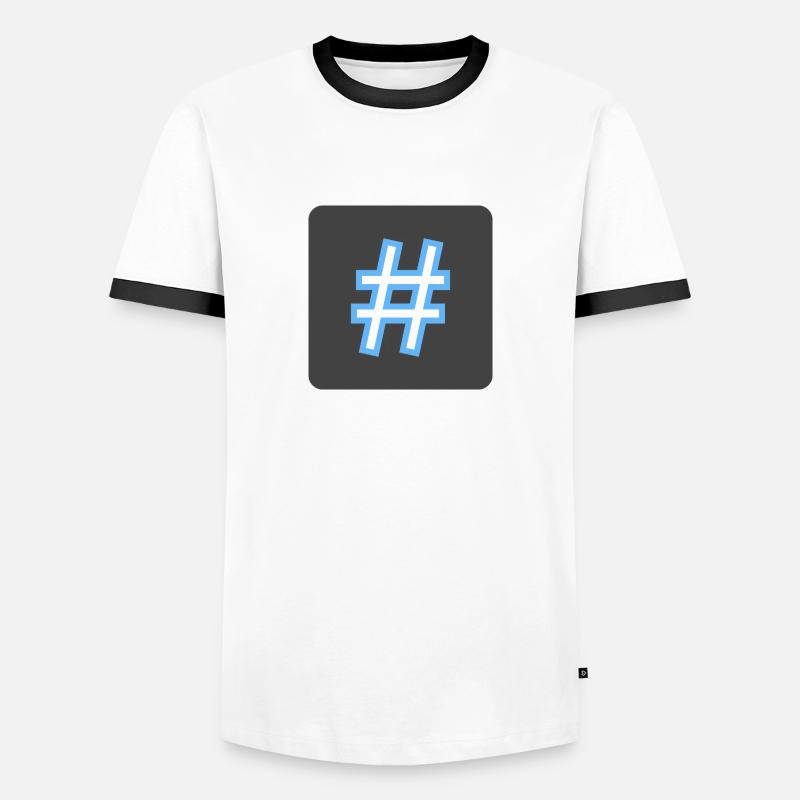 Hashtag - Männer Kontrast-T-Shirt - Weiß/Schwarz