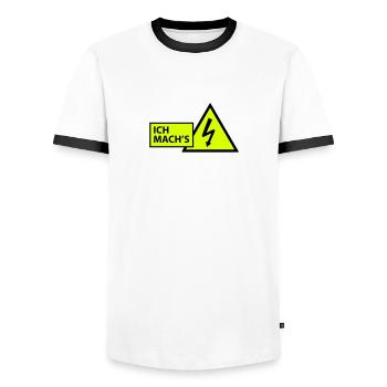 Elektriker - Männer Kontrast-T-Shirt - Weiß/Schwarz - Vorne - AI Model Female 172 light (172cm) & AI Model Male 178 dark (178cm)