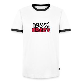 Confused 100 hundred percent comic cartoon text fo - Men's Ringer Shirt - white/black - Front - AI Model Female 172 light (172cm) & AI Model Male 178 dark (178cm)