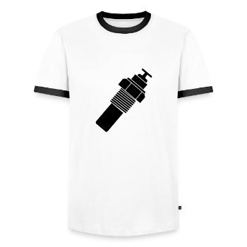 Flüssigkeit temperatursensor - Männer Kontrast-T-Shirt - Weiß/Schwarz - Vorne - AI Model Female 172 light (172cm) & AI Model Male 178 dark (178cm)