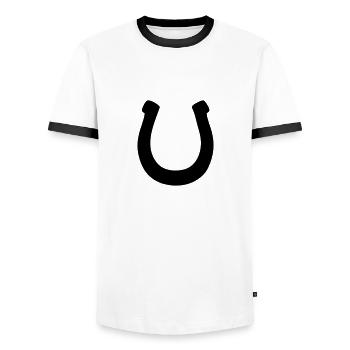 hufeisen - Männer Kontrast-T-Shirt - Weiß/Schwarz - Vorne - AI Model Female 172 light (172cm) & AI Model Male 178 dark (178cm)