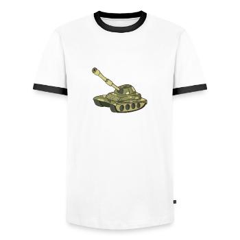 tank - Men's Ringer Shirt - white/black - Front - AI Model Female 172 light (172cm) & AI Model Male 178 dark (178cm)