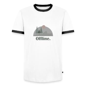 Mountains, Climbers, Nature, Adventure - Men's Ringer Shirt - white/black - Front - AI Model Female 172 light (172cm) & AI Model Male 178 dark (178cm)