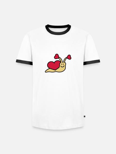 love_snail_3c - T-shirt contrasté Homme - blanc/noir