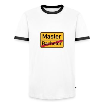 Master - Männer Kontrast-T-Shirt - Weiß/Schwarz - Vorne - AI Model Female 172 light (172cm) & AI Model Male 178 dark (178cm)