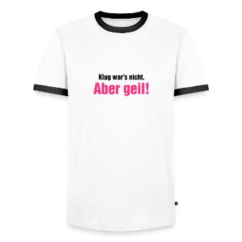 Klug war's nicht aber geil Wochenende krasse Party - Männer Kontrast-T-Shirt - Weiß/Schwarz - Vorne - AI Model Female 172 light (172cm) & AI Model Male 178 dark (178cm)