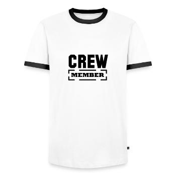 crew member - T-shirt contrasté Homme - blanc/noir - Devant - AI Model Female 172 light (172cm) & AI Model Male 178 dark (178cm)