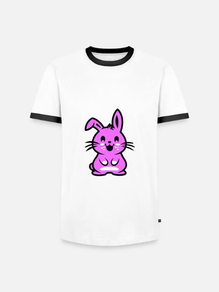 Easter Symbol Bunny - Men's Ringer Shirt - white/black