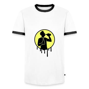 Saufen Party Mann - Männer Kontrast-T-Shirt - Weiß/Schwarz - Vorne - AI Model Female 172 light (172cm) & AI Model Male 178 dark (178cm)