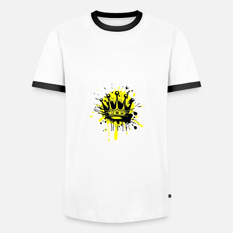 Crown Icon - Men's Ringer Shirt - white/black