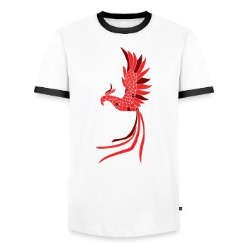 Phoenix - Men's Ringer Shirt - white/black - Front - AI Model Female 172 light (172cm) & AI Model Male 178 dark (178cm)
