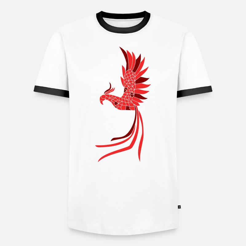 Phönix - Männer Kontrast-T-Shirt - Weiß/Schwarz