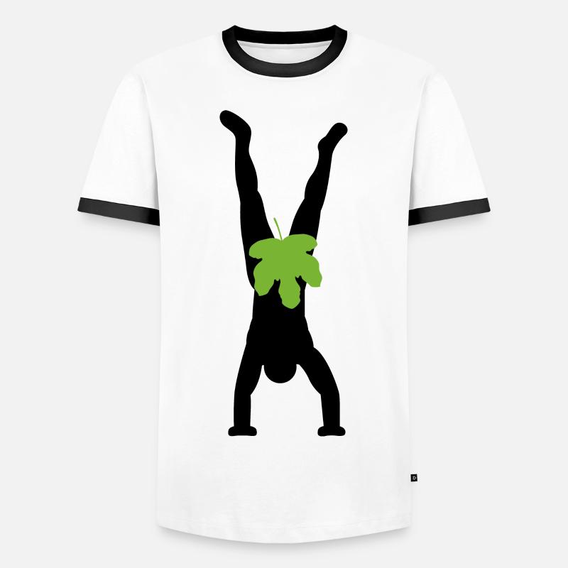 Adam does handstand - Men's Ringer Shirt - white/black