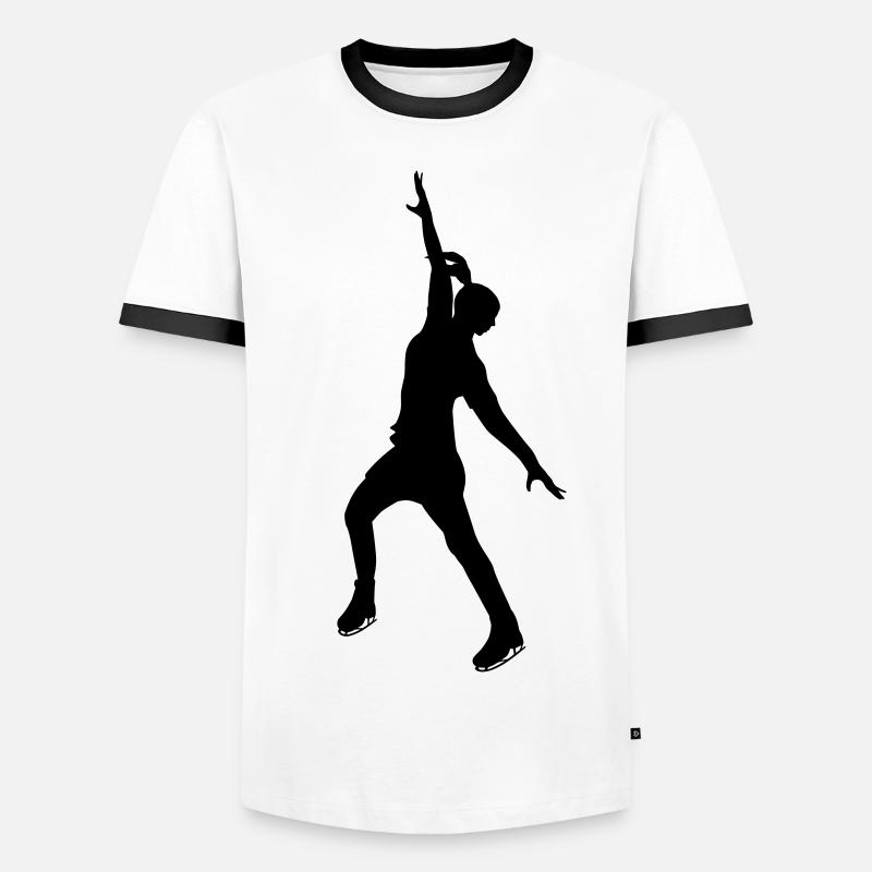 Eiskunst in schwarzer Stille - Männer Kontrast-T-Shirt - Weiß/Schwarz