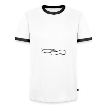 Banner swinging - Men's Ringer Shirt - white/black - Front - AI Model Female 172 light (172cm) & AI Model Male 178 dark (178cm)