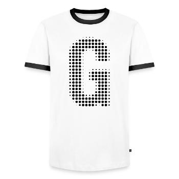 G letter initial letter dots gift - Men's Ringer Shirt - white/black - Front - AI Model Female 172 light (172cm) & AI Model Male 178 dark (178cm)