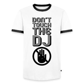 Blague de DJ - T-shirt contrasté Homme - blanc/noir - Devant - AI Model Female 172 light (172cm) & AI Model Male 178 dark (178cm)
