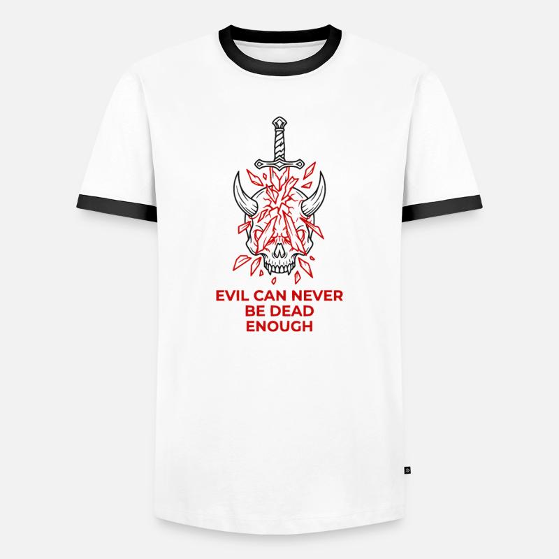 Evil Can Never Be Dead Enough - Men's Ringer Shirt - white/black