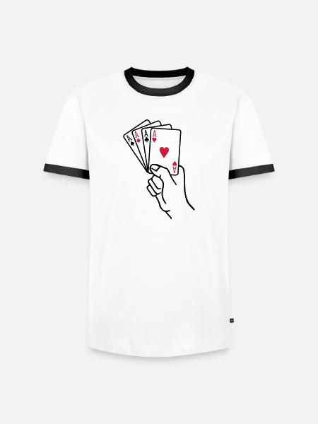 Poker - Men's Ringer Shirt - white/black