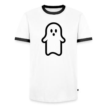 Ghost - Men's Ringer Shirt - white/black - Front - AI Model Female 172 light (172cm) & AI Model Male 178 dark (178cm)
