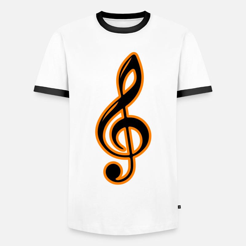 Musical Notes Symbol Clef - Men's Ringer Shirt - white/black