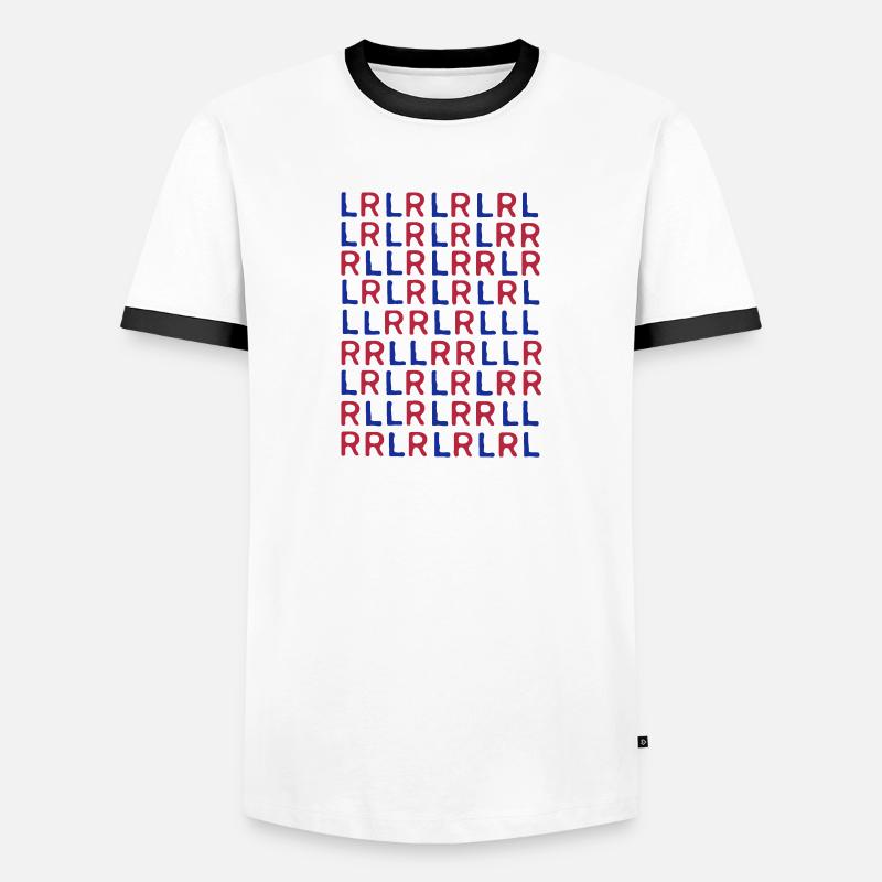 leftrightleftleft - Männer Kontrast-T-Shirt - Weiß/Schwarz