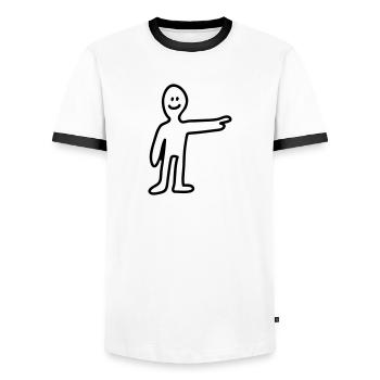 Show - Ligne - T-shirt contrasté Homme - blanc/noir - Devant - AI Model Female 172 light (172cm) & AI Model Male 178 dark (178cm)