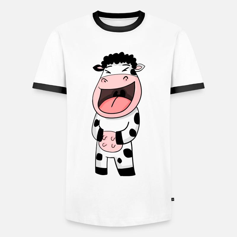 Cow laughs - Men's Ringer Shirt - white/black