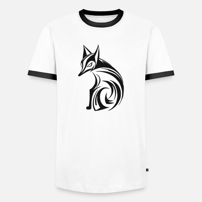 Cute Fox - Männer Kontrast-T-Shirt - Weiß/Schwarz