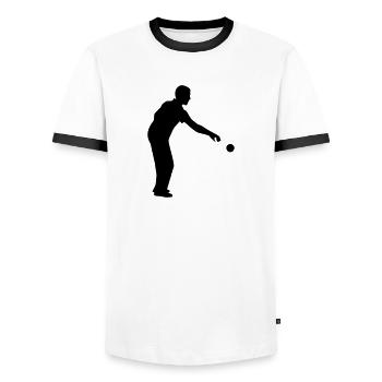Boule - Men's Ringer Shirt - white/black - Front - AI Model Female 172 light (172cm) & AI Model Male 178 dark (178cm)