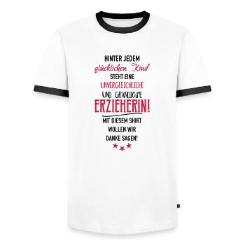 Erzieherin Shirt - Männer Kontrast-T-Shirt - Weiß/Schwarz - Vorne - AI Model Female 172 light (172cm) & AI Model Male 178 dark (178cm)