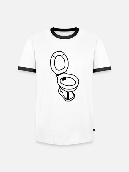 Scheiße wc WC1 - Männer Kontrast-T-Shirt - Weiß/Schwarz