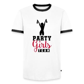 party girls team - Men's Ringer Shirt - white/black - Front - AI Model Female 172 light (172cm) & AI Model Male 178 dark (178cm)