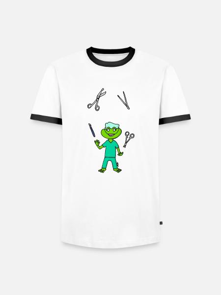 OP Nurse Frog - Men's Ringer Shirt - white/black