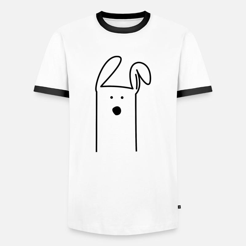 Hase - Männer Kontrast-T-Shirt - Weiß/Schwarz