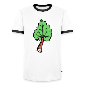 Rhubarb Vegetable Leaf Fun Gift Idea Garden - Men's Ringer Shirt - white/black - Front - AI Model Female 172 light (172cm) & AI Model Male 178 dark (178cm)
