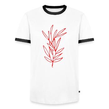 Flower Blume Pflanze - Männer Kontrast-T-Shirt - Weiß/Schwarz - Vorne - AI Model Female 172 light (172cm) & AI Model Male 178 dark (178cm)
