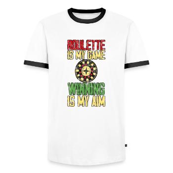 Roulette Is My Game Winning Is My Aim 3 - Männer Kontrast-T-Shirt - Weiß/Schwarz - Vorne - AI Model Female 172 light (172cm) & AI Model Male 178 dark (178cm)