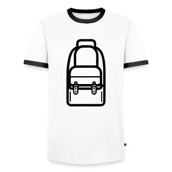 Backpack - Men's Ringer Shirt - white/black - Front - AI Model Female 172 light (172cm) & AI Model Male 178 dark (178cm)