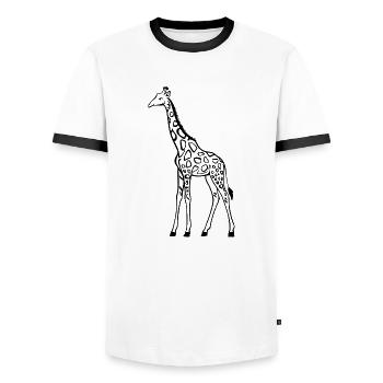 Giraffe lustiges Tier Geschenk Idee Safari Afrika - Männer Kontrast-T-Shirt - Weiß/Schwarz - Vorne - AI Model Female 172 light (172cm) & AI Model Male 178 dark (178cm)