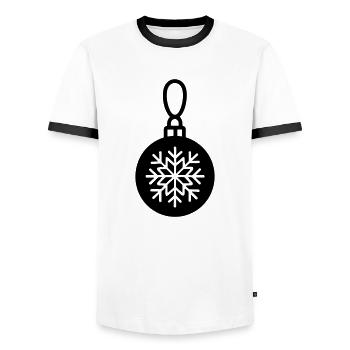 Boule de Noël - T-shirt contrasté Homme - blanc/noir - Devant - AI Model Female 172 light (172cm) & AI Model Male 178 dark (178cm)