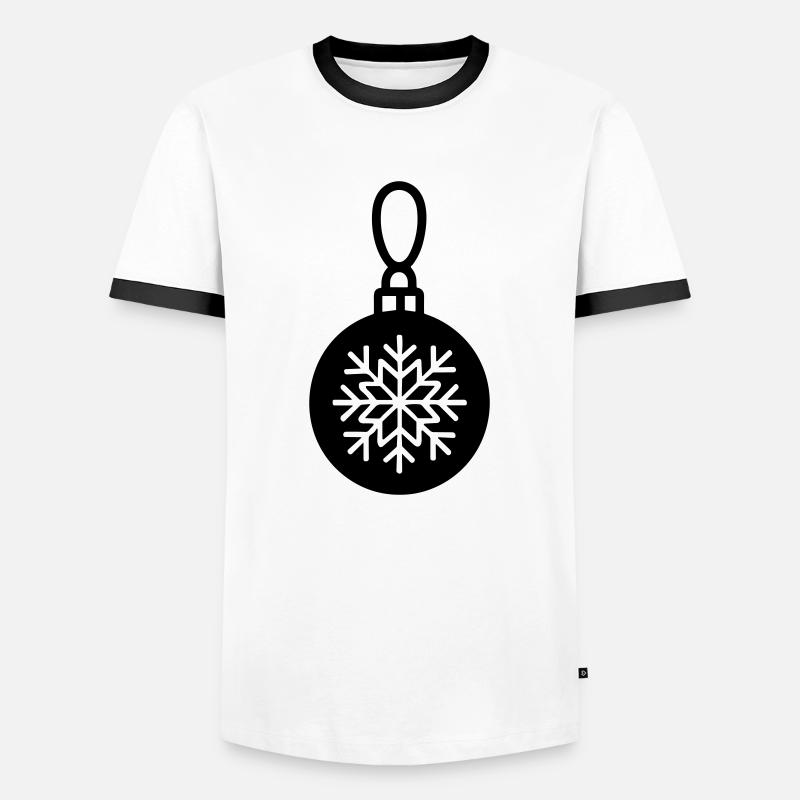 Weihnachtskugel - Männer Kontrast-T-Shirt - Weiß/Schwarz