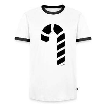 Christmas Polkagris - Men's Ringer Shirt - white/black - Front - AI Model Female 172 light (172cm) & AI Model Male 178 dark (178cm)