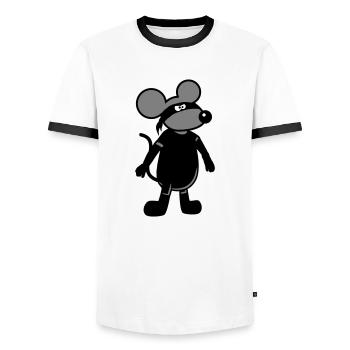 Souris Méchant Voleur Ninja Raid Voleur Cambrioleur - T-shirt contrasté Homme - blanc/noir - Devant - AI Model Female 172 light (172cm) & AI Model Male 178 dark (178cm)