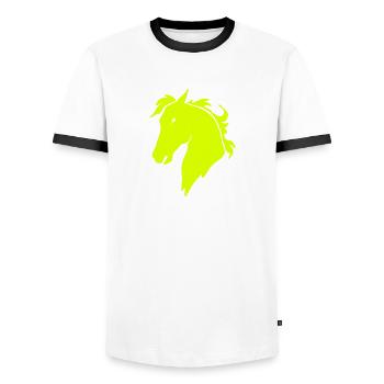 Horsehead - Men's Ringer Shirt - white/black - Front - AI Model Female 172 light (172cm) & AI Model Male 178 dark (178cm)